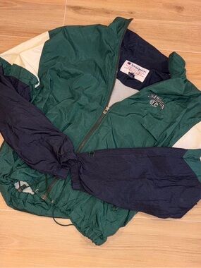 Vintage Champion Green & Navy Windbreaker Jacket